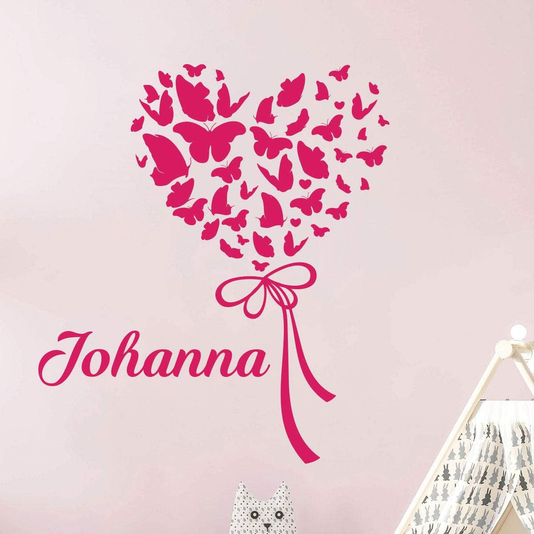 Personalisierte Namensaufkleber | Sticker Pappilon Ballon | Wanddekoration Kinderzimmer | 2 Bögen 40
