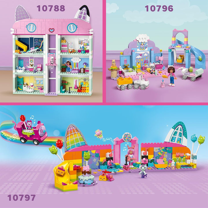 Lego 4+ Gabbys Puppenhaus Gabbys Partyraum, Disco-Spielset mit Rutsche und Tierfiguren für kreative