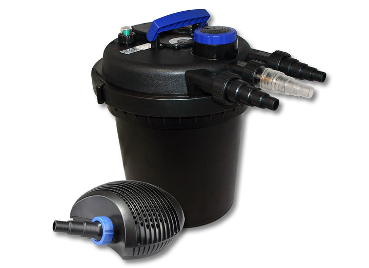 SunSun Komplettset: CPF-250 Teichdruckfilter bis 10000 L Teichfilteranlage mit 11W Teichklärer, CTF-