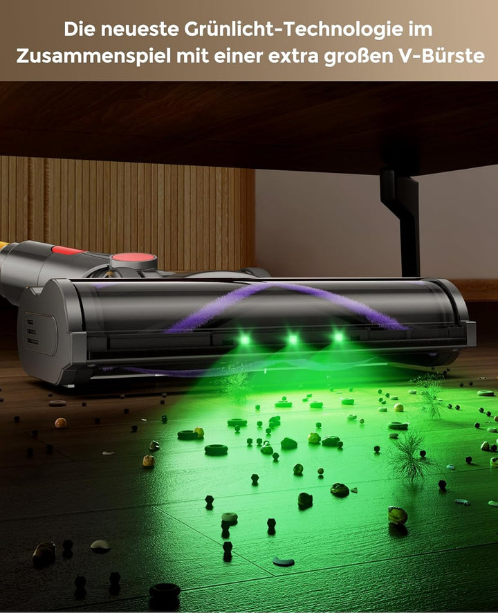 VACTechPro 40KPa Akku Staubsauger kabellos,Kabelloser Staubsauger mit abnehmbarem Akku,bis zu 40min