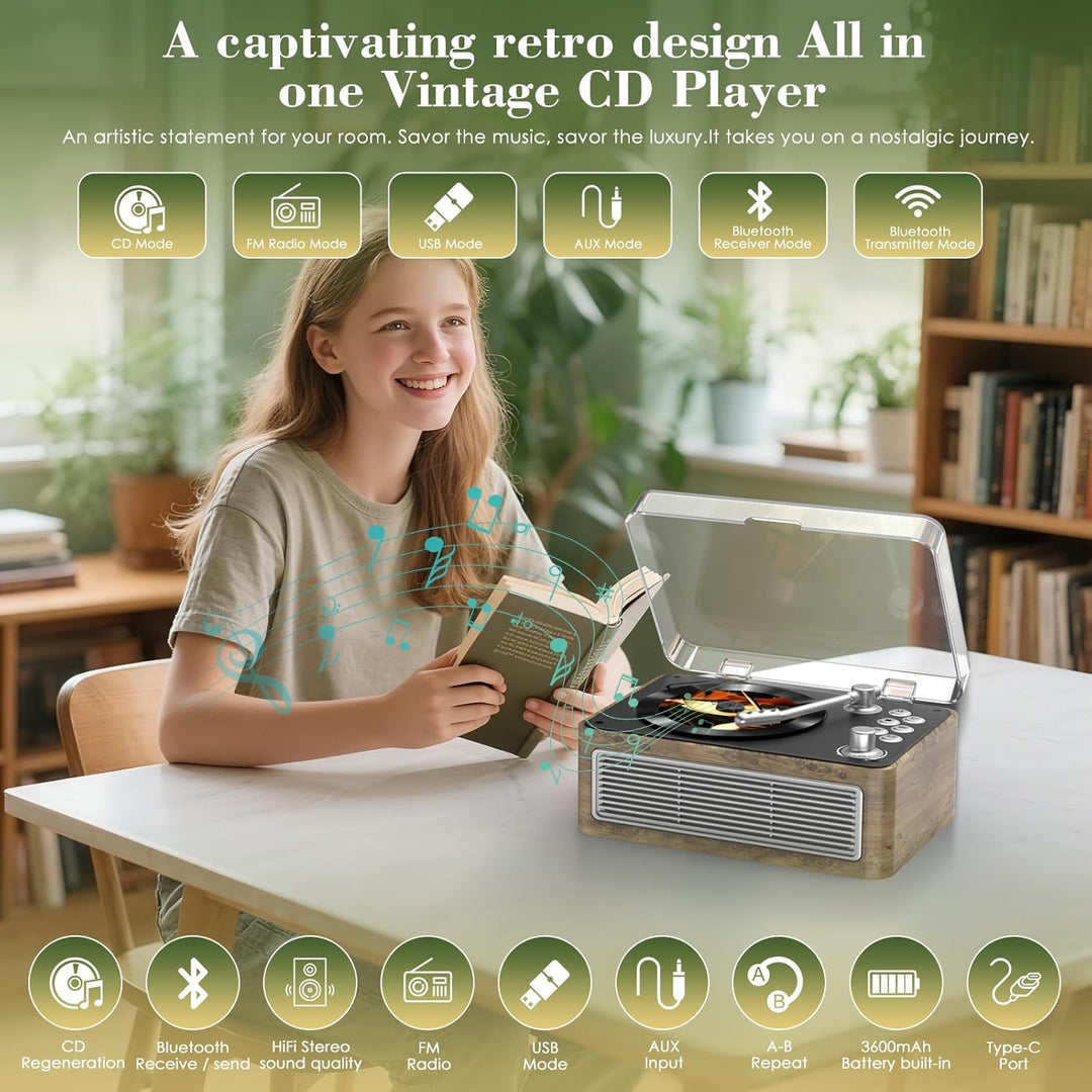CD Player Tragbar Bluetooth: Kegaudio Radio mit CD-Player Tragbarer mit Lautsprecher Fernbedienung U