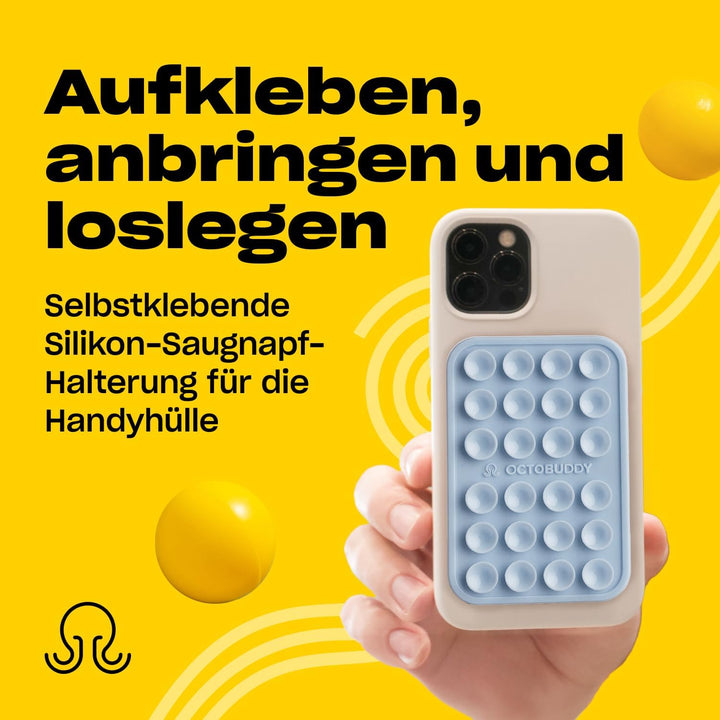 OCTOBUDDY Classic MAX Silikon-Saugnapf Halterung fürs Handy - rutschfeste Saugnapfhalterung für iPho