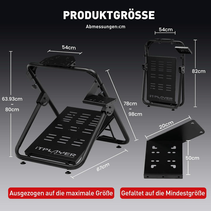 GTPLAYER Lenkradständer für Lenkrad Sim Racing Steering Wheel Stand G920 G29 G25 G27 G923 T300RS, mi