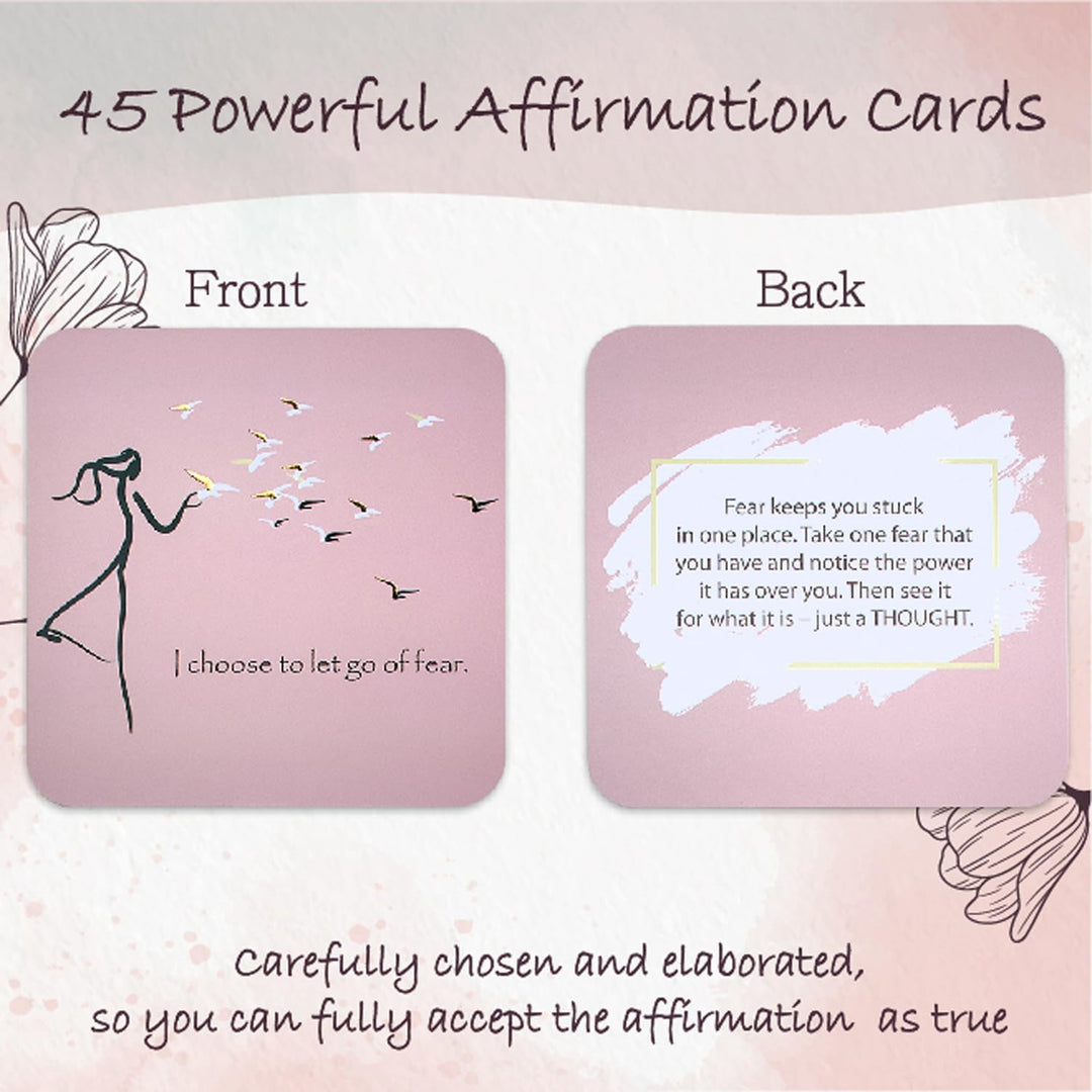 Positive Affirmations Karten für Frauen | Motivationskarten mit nachdenklichen Fragen, tägliche Affi