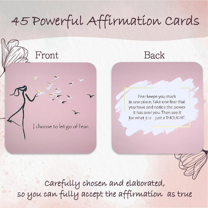 Positive Affirmations Karten für Frauen | Motivationskarten mit nachdenklichen Fragen, tägliche Affi