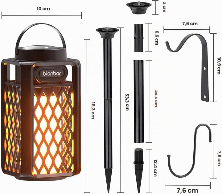 Bluetooth Lautsprecher mit Flammenlicht, IP65 Wasserdicht Outdoor Lautsprecher &amp; Taschenlampe für Te