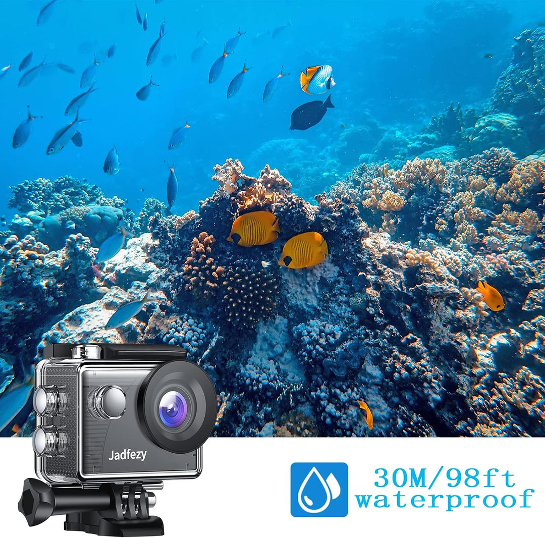 Action Cam FHD 1080P mit 32GB Karte, Unterwasserkamera wasserdicht bis 30M, 140 Grad Weitwinkel Acti