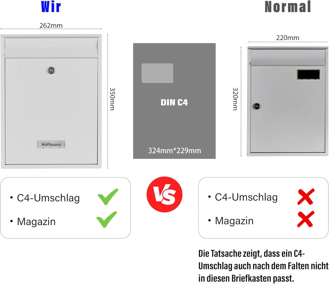 Zedelmaier Mehrfamilienhaus personalisiert 3er Briefkastensysteme Briefkastenanlage Briefkästen Wand