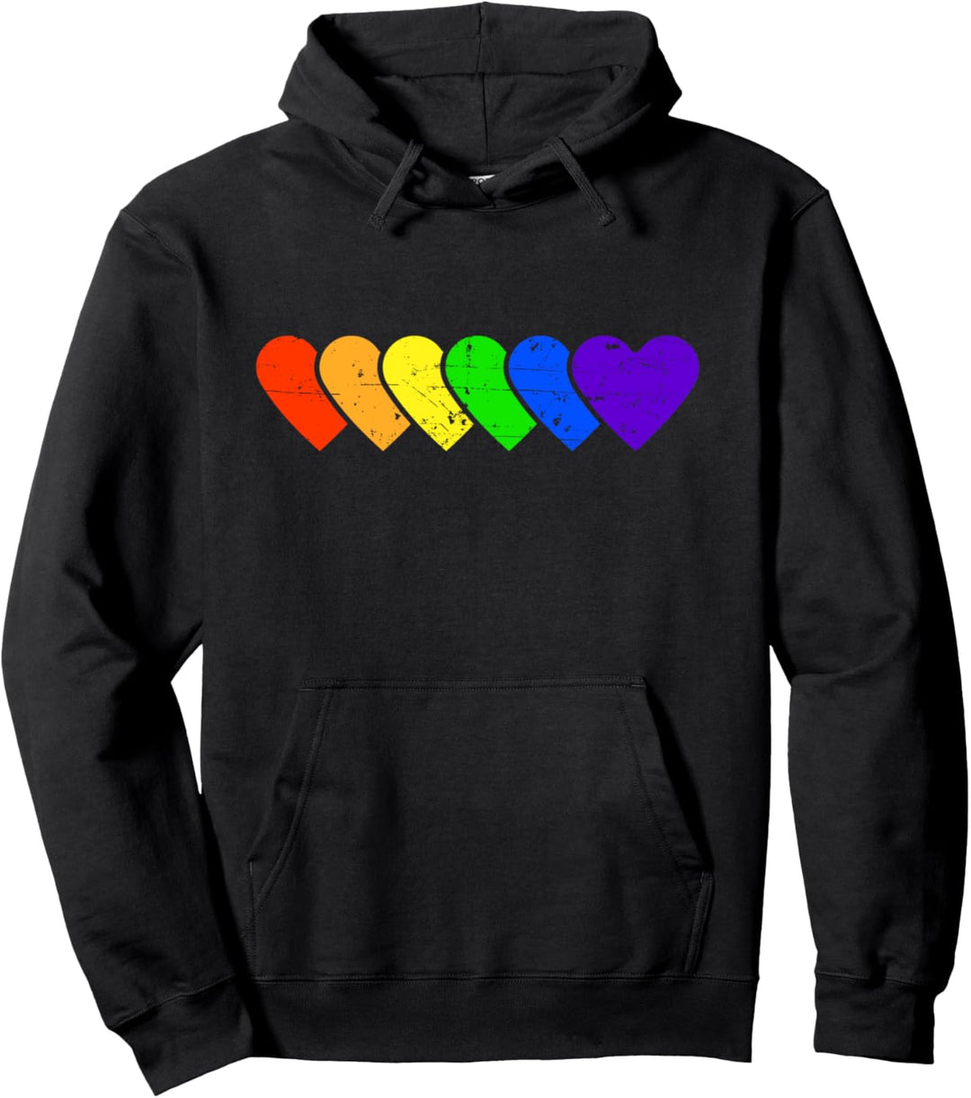 Gay Pride Rainbow Heart Lesben Gleichheit Pullover Hoodie
