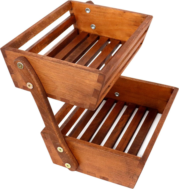 B4K Obstkorb aus Buchenholz | Grösse 24x32x29 cm | Früchtekorb | Servierkorb | Verkaufsständer | Obs