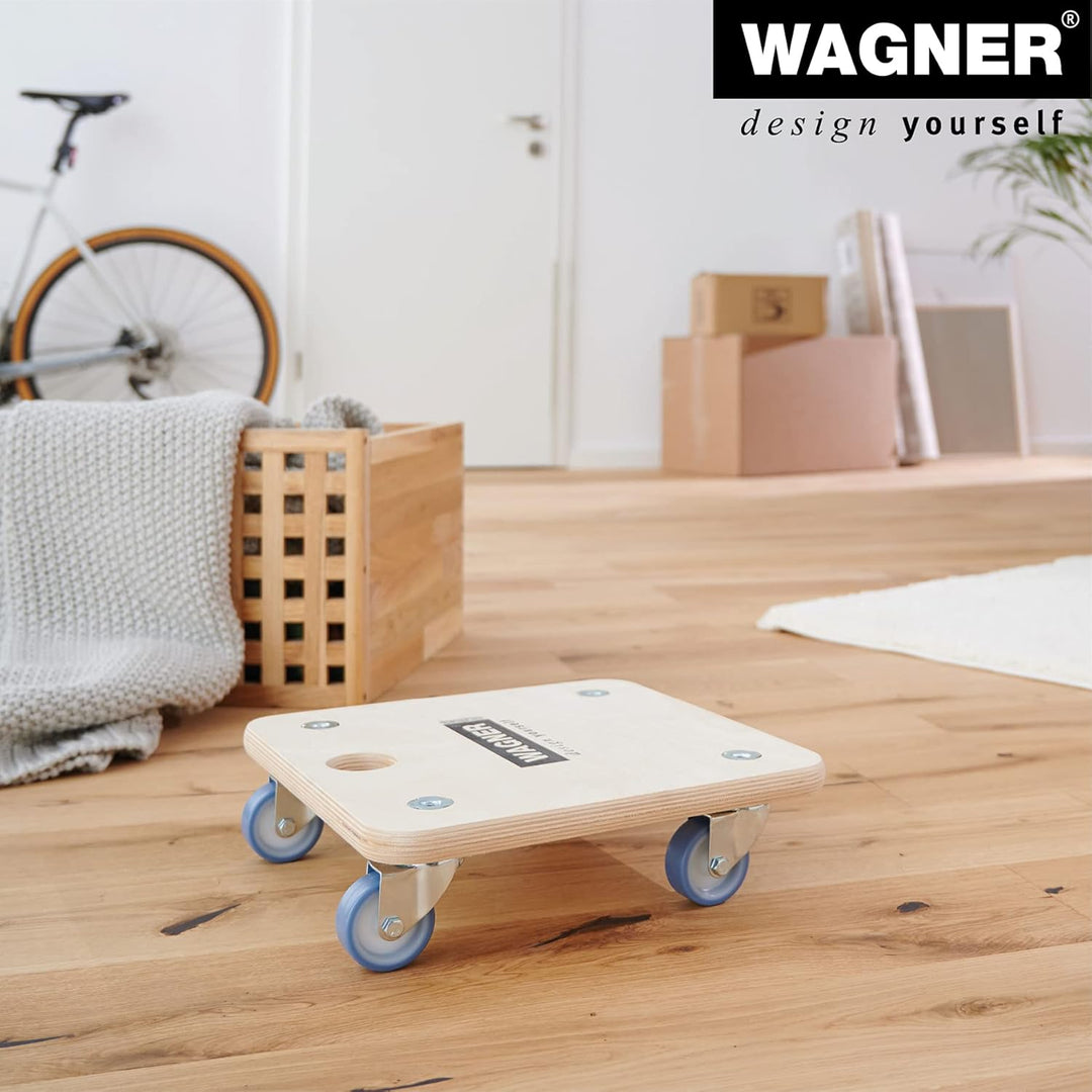 WAGNER Transportroller Transporthilfe I Möbelroller aus Schichtholz 29 x 29 x 8,5 cm, Tragkraft 250