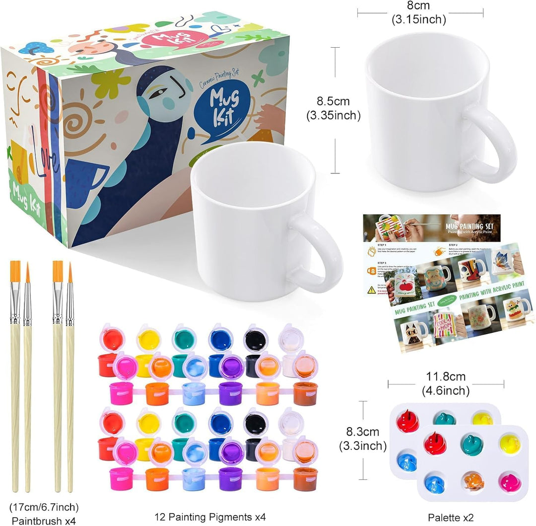 Roaxkois Keramik Bemalen Set - Kreatives Keramik Bastelset mit Farben, Pinseln und Anleitungen, Perf