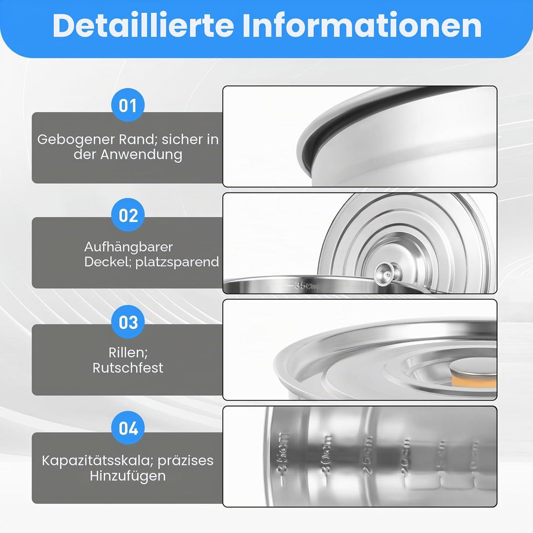 35L Suppentopf Gross, Edelstahl Kochtopf Mit Deckel, Saucepan, Grosse Kapazität Gastronomie Kochtopf