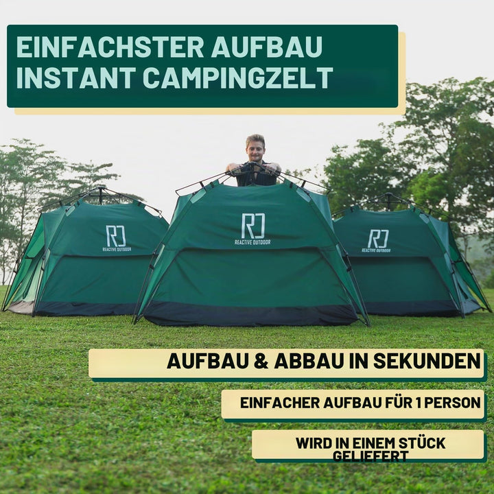 Reactive Outdoor Zelt - 3 Sekunden Zelt - 3 Sekunden Instant Pop Up Zelt - Einfache und schnelle Ein