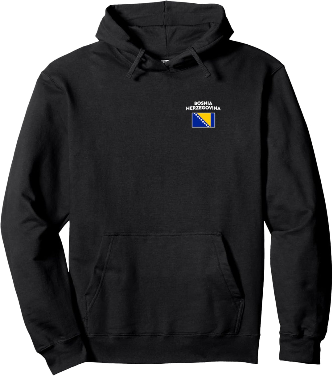 Bosnia Herzegovina Flag Blue, Yellow, White Pullover Hoodie