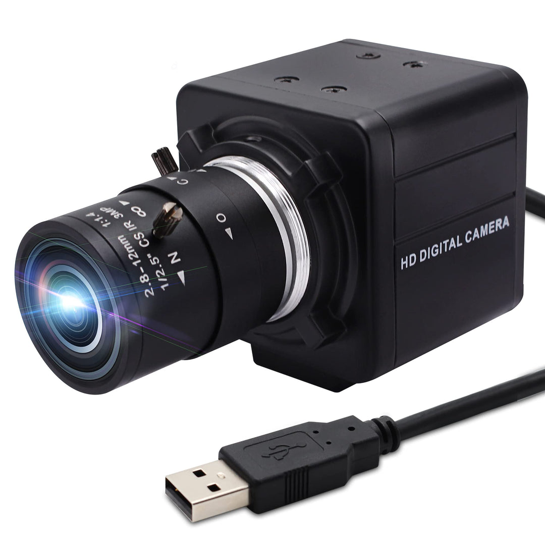 Svpro USB Kamera mit Zoom 2.8-12mm Varifokalobjektiv, 5MP Manueller Fokus HD USB Webcam Mini Kamera