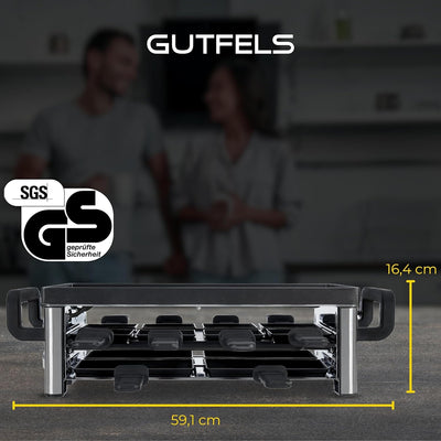 GUTFELS 13-Pfännchen-Raclette RACLETTE 4030 | Raclette Grill 8 Personen | 2100 W | Antihaftbeschicht