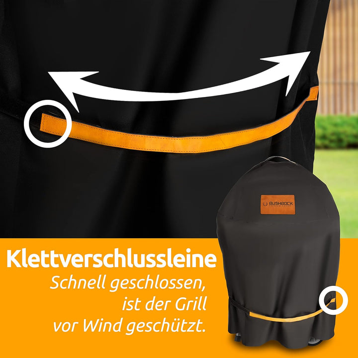BUSHBOCK® Premium Cover Grillabdeckung für Kugelgrills mit Ø bis 62cm - u.a. für Weber 47/57cm - Abd