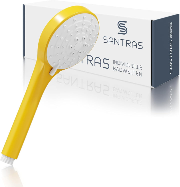 SANTRAS® Handbrause mit dreifach verstellbaren Duschkopf in Gelb Gelb Dreifach verstellbar, Gelb Dre