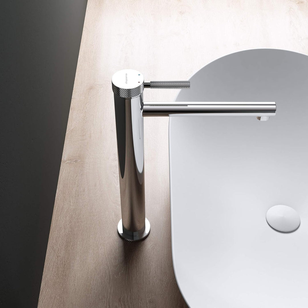 Mai & Mai Waschtischarmatur WAO-7601-H in Silber Waschbeckenarmatur 30,5 cm hoch Einhebelmischer ca
