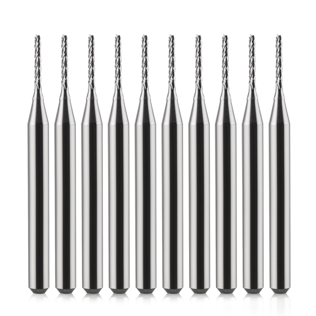 EU_HOZLY 3.175mm Hartmetall-Endfräser Gravierbits CNC-Leiterplatten-Maschinen 1.0mm Schneidkanten-Pa