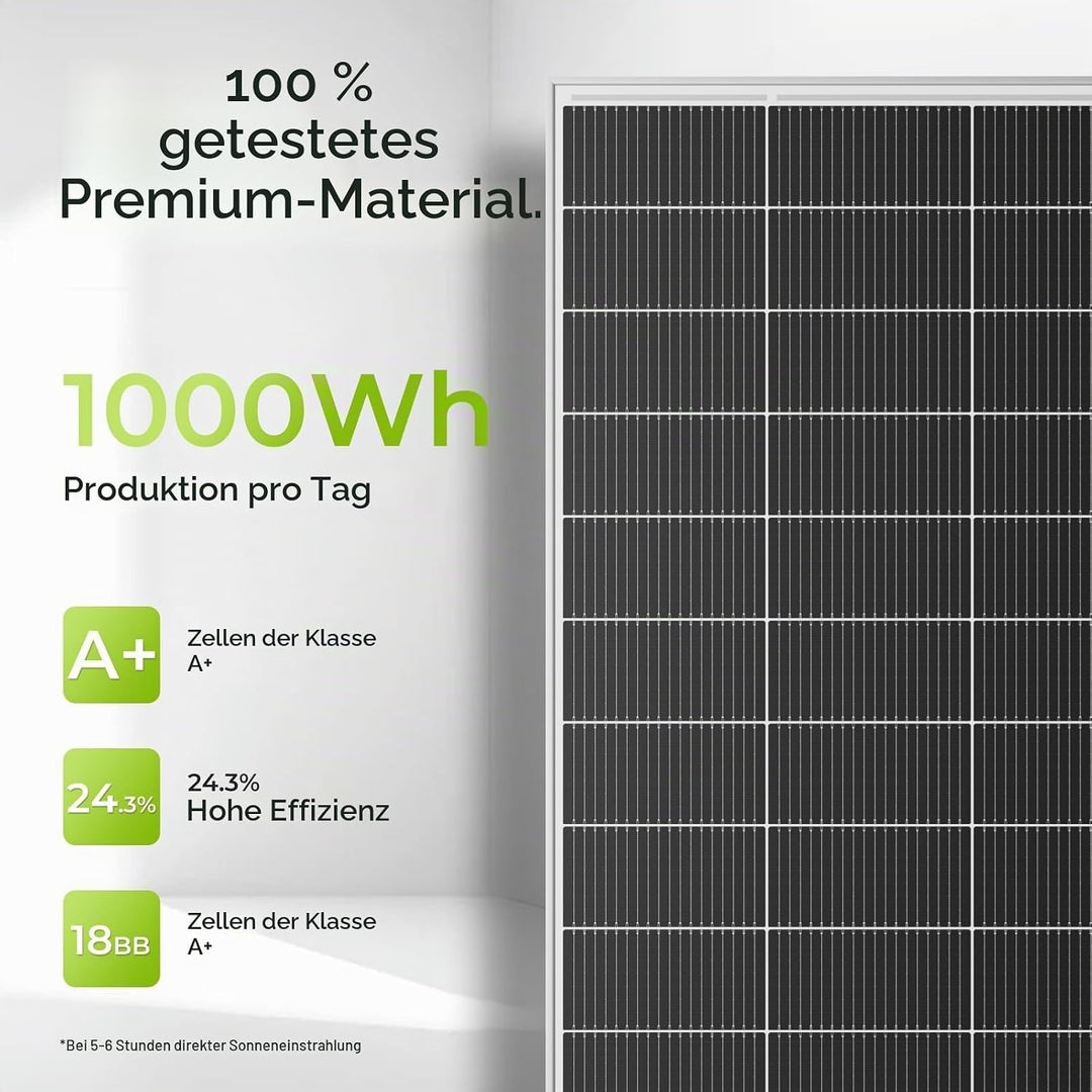 18BB 2 * 200Watt Solarpanel, N-Type 12V 400W Solarmodul,Hocheffiziente Monokristalline PV-Module, IP