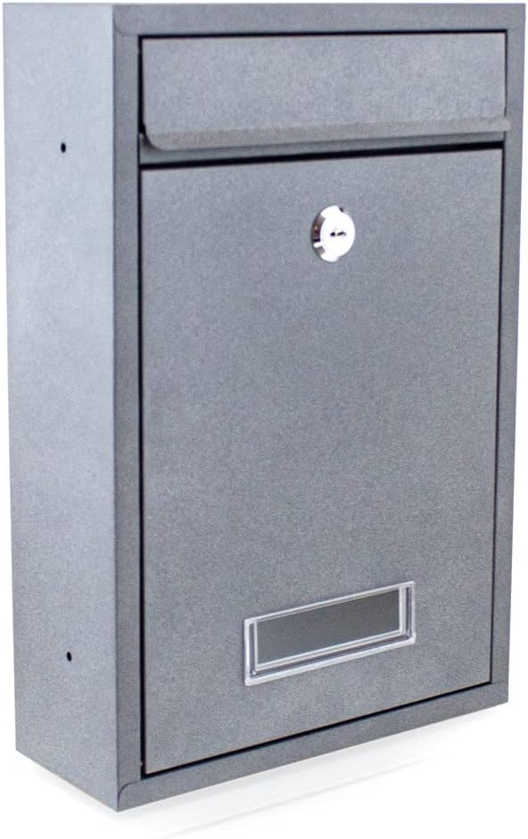 BITUXX® Kompakter Mini Briefkasten Wandbriefkasten Letterbox erweiterbar zur Briefkastenanlage (Anth