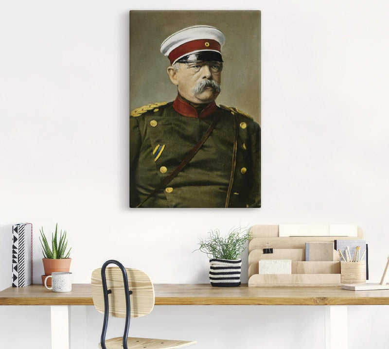 ARTland Leinwandbilder Wandbild Bild auf Leinwand 40x60 cm Wanddeko Otto von Bismarck Porträt Antik