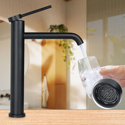 PHASAT Wasserhahn Bad,wasserhahn aufsatzwaschbecken,Hoch Aufsatzwaschbecken Armatur, Mischbatterie E