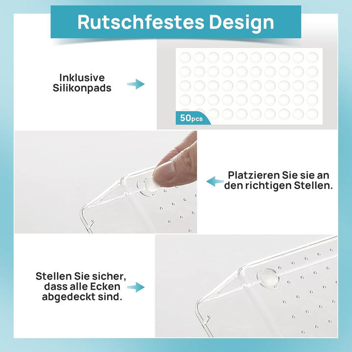 Vtopmart 9 Stücke Schubladen Organizer mit 4 Grössen, Schminktisch Organizer für Küchen, Badezimmer,
