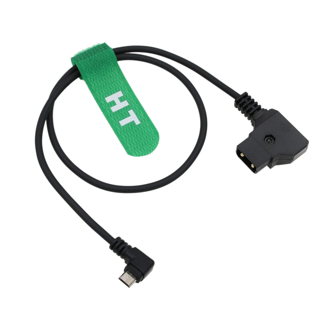 HangTon Nucleus-Nano Motor-Stromkabel P-TAP D-Tap auf Micro-USB, 90 Grad rechtwinklig, 14,8 V, 50 cm