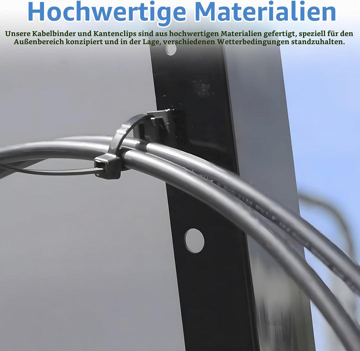 Kabelbinder mit Clip Kabelbinderhalter - 20X PV Kabelbinder UV Beständig mit Clip, Kabelbinder mit R