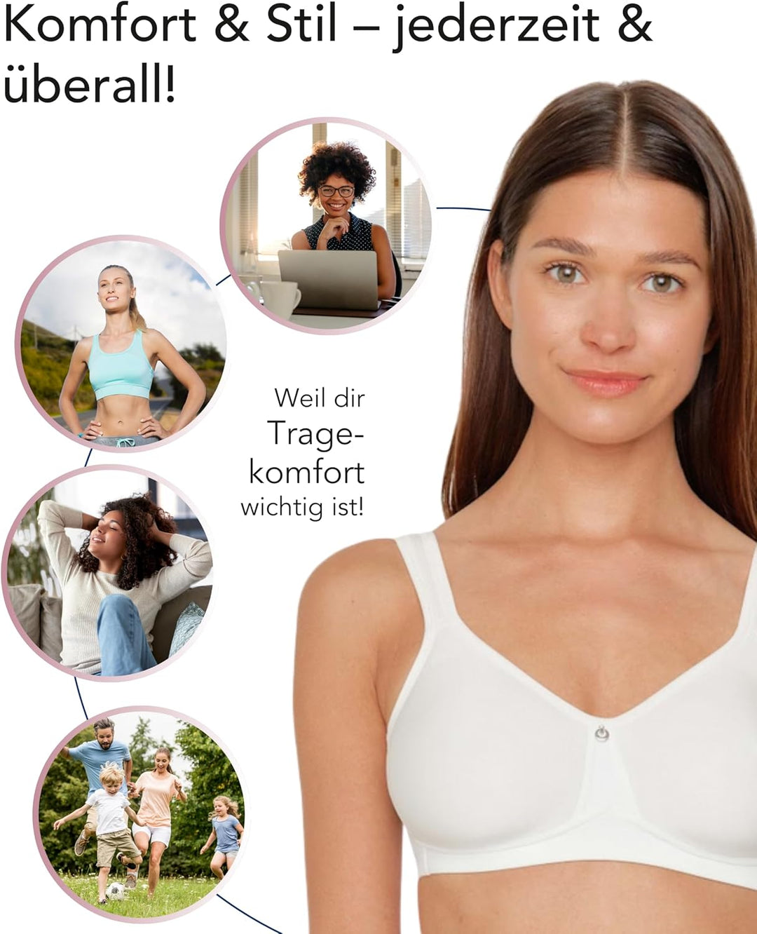 SUSA BH Damen ohne Bügel - Catania 7870 - 75A ivory - Spacer-BH mit Unterbrustband - Gemoldete Cups