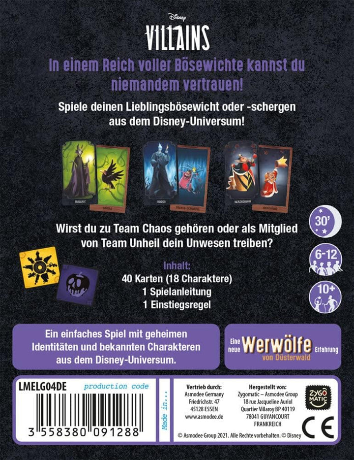 Asmodee | Zygomatic | Disney Villains – Versammlung des Bösen | Partyspiel | Kartenspiel | 6-12 Spie
