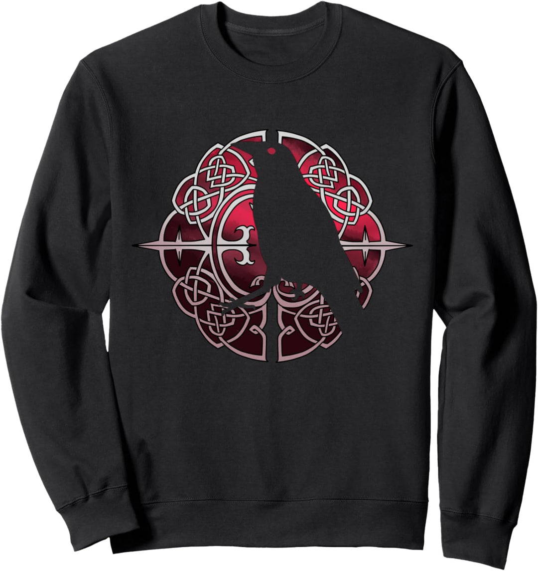 Schwarze Krähe Geschenk Wikinger Rabe Silhouette Krähen Sweatshirt