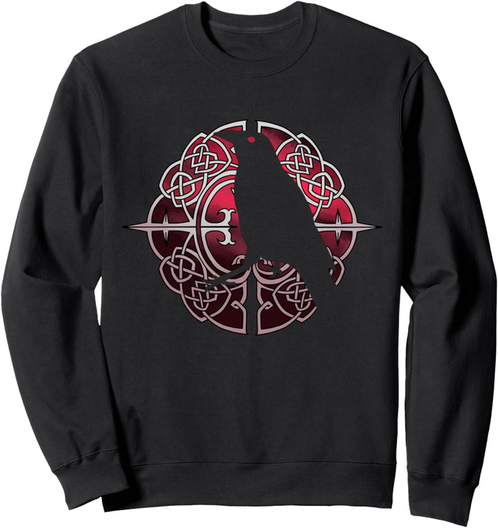 Schwarze Krähe Geschenk Wikinger Rabe Silhouette Krähen Sweatshirt