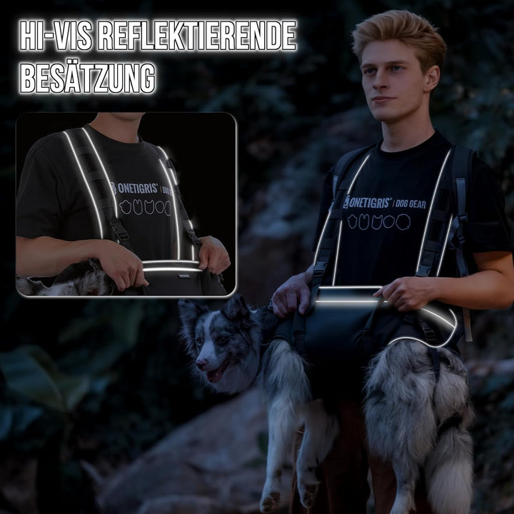 OneTigris Tragegeschirr für Hunde, Support Ridge Outdoor Hundetragehilfe für Wanderungen, Notfälle &amp;