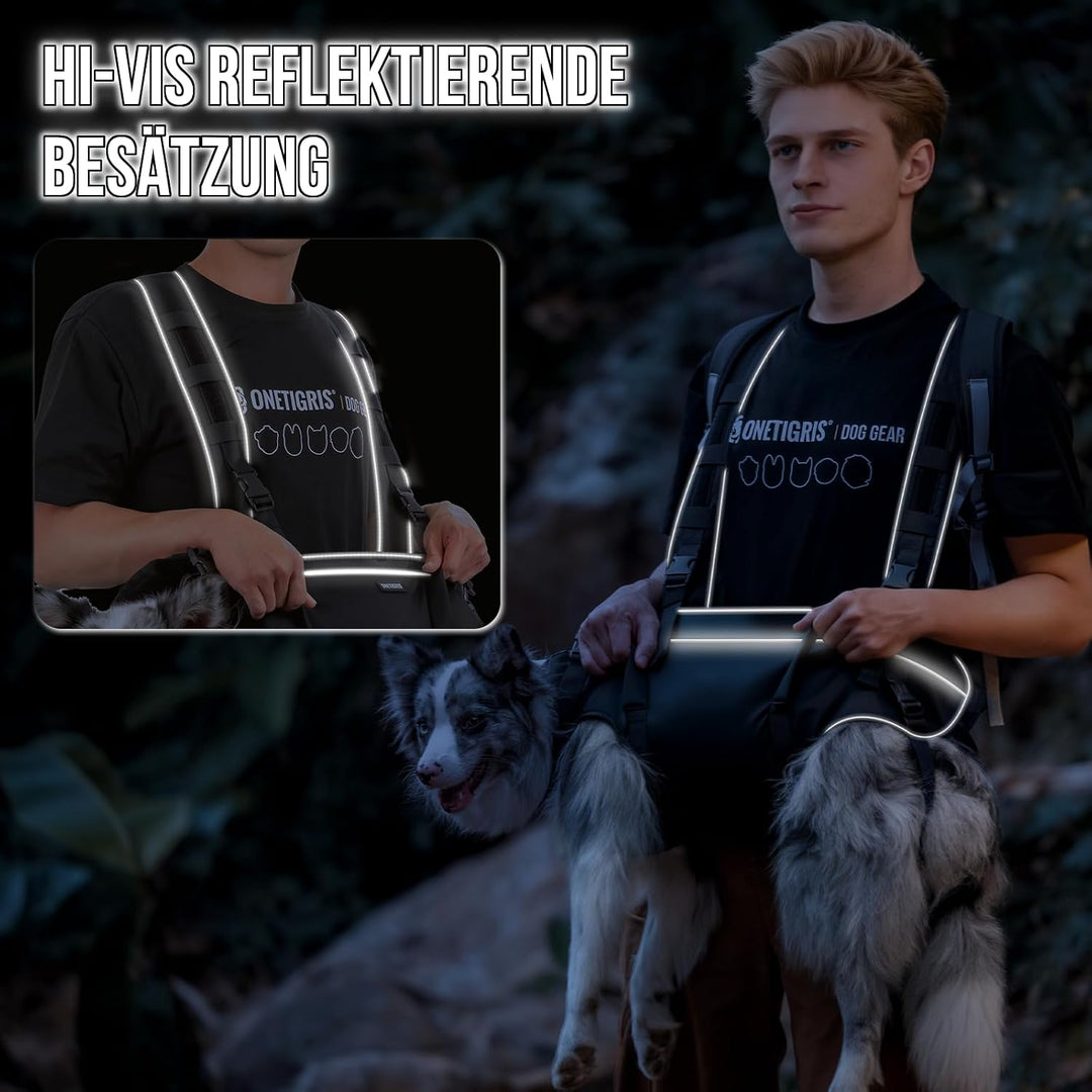 OneTigris Tragegeschirr für Hunde, Support Ridge Outdoor Hundetragehilfe für Wanderungen, Notfälle &amp;