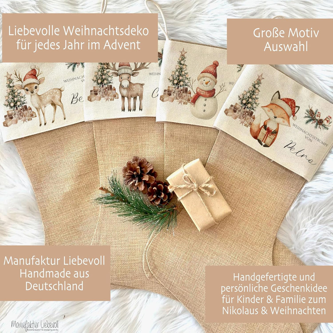 Manufaktur Liebevoll I Nikolausstrumpf Nikolausstiefel personalisiert Kinder Erwachsene Weihnachtsst