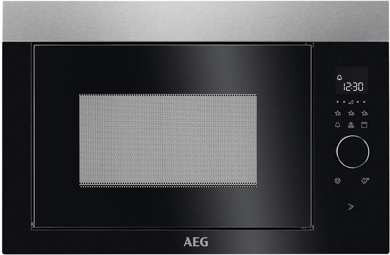 AEG MBE2657DEM 60cm Einbau-Mikrowelle / Touch-Bedienung / Grillfunktion / Display mit Uhr, Edelstahl
