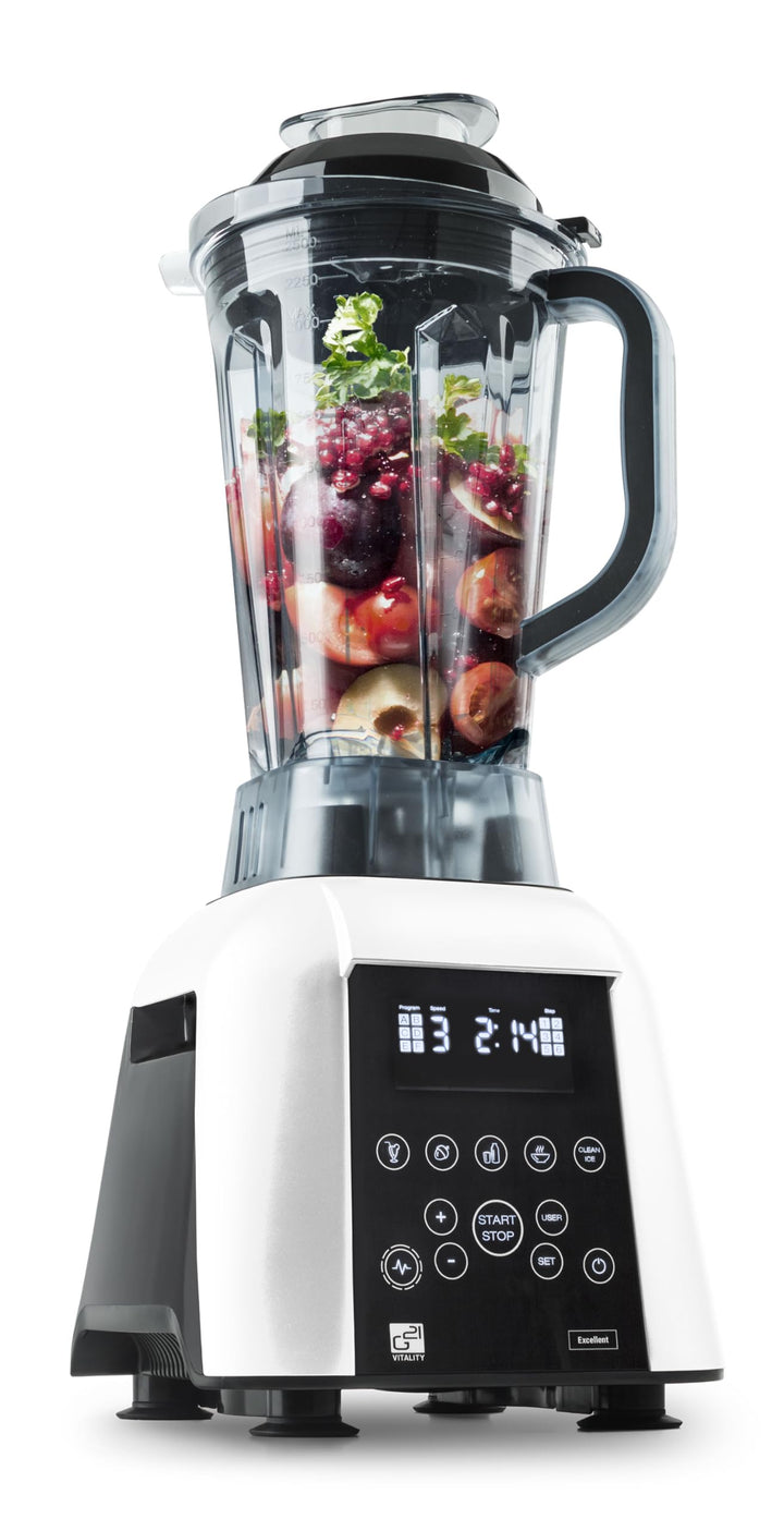 Blender G21 Excellent, Weiss, 1.700 W, 32.000 U/min, BPA-frei, Behälter von 2,5 l, 11 Programme, 4 J