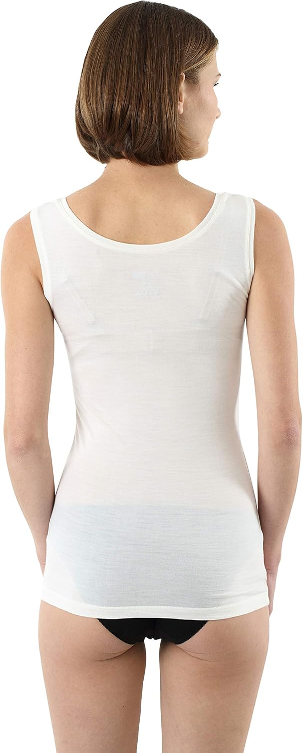 Albert Kreuz Damen Unterhemd/Top Merino Wolle Mulesing-frei ultrafein feuchtigkeitsregulierend ohne