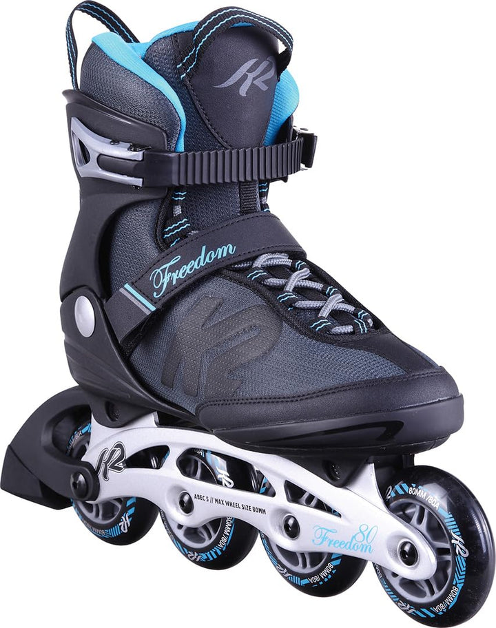 K2 Inline Skates Freedom W Für Damen Mit K2 Softboot, Black - Light Blue EU: 36.5 (UK: 4 / US: 6.5),