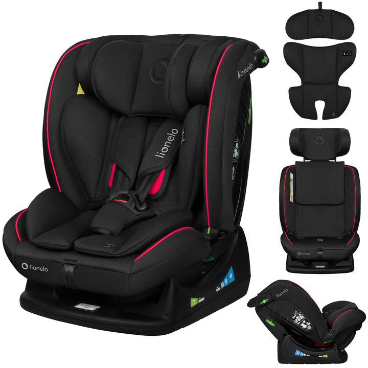 LIONELO AART I-SIZE Autositz für Kleinkinder 40-150 cm, Montage mit Sicherheitsgurten, Kopfstützen-