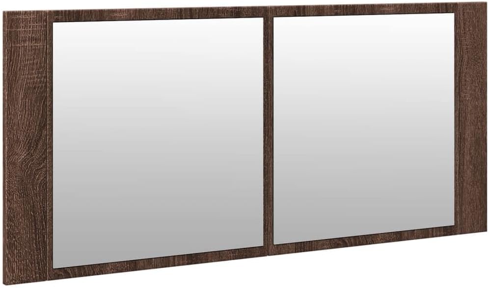 vidaXL LED Spiegelschrank, Badezimmerschrank mit Stauraum LED-Beleuchtung, Badschrank mit Spiegel, B