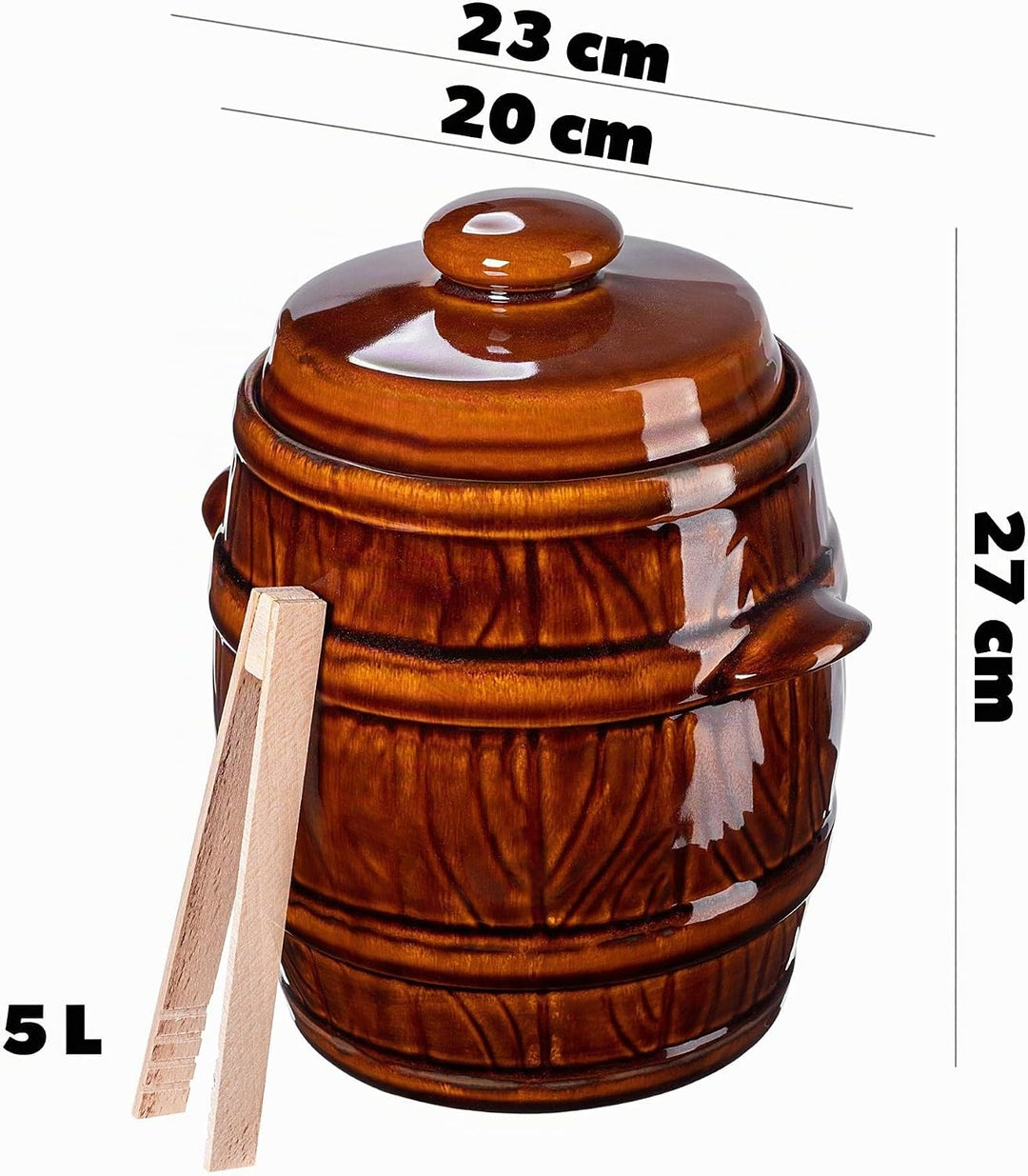 KADAX Steinzeugtopf, Dichter Keramiktopf mit Deckel, Spülmaschinenfester Steinguttopf, handgefertigt