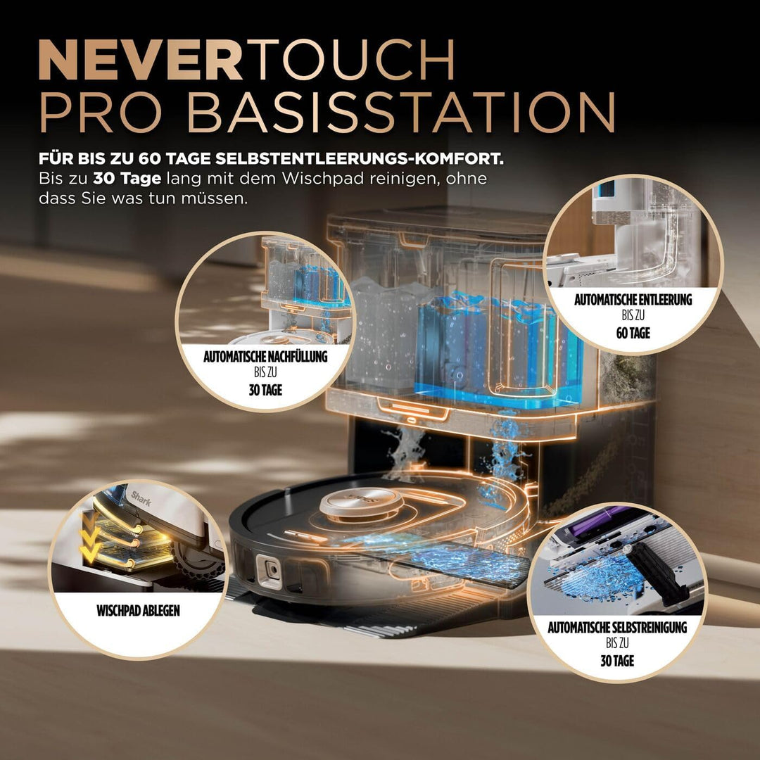 Shark PowerDetect 2-in-1-Saug- & Wischroboter, NeverTouch Pro 60 Tage, Selbst-Entleerung, Befüllung