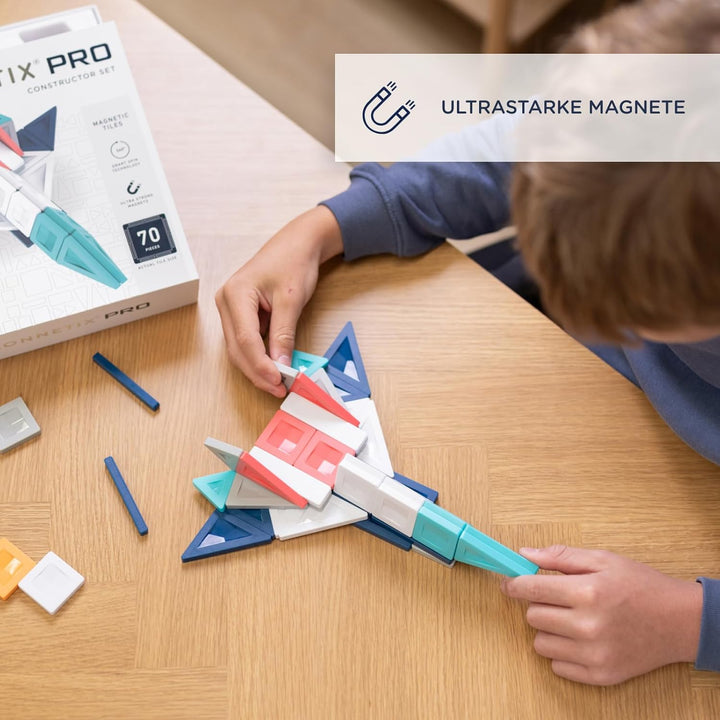 CONNETIX PRO Magnetische Fliesen Konstruktionsset, 70 Stück