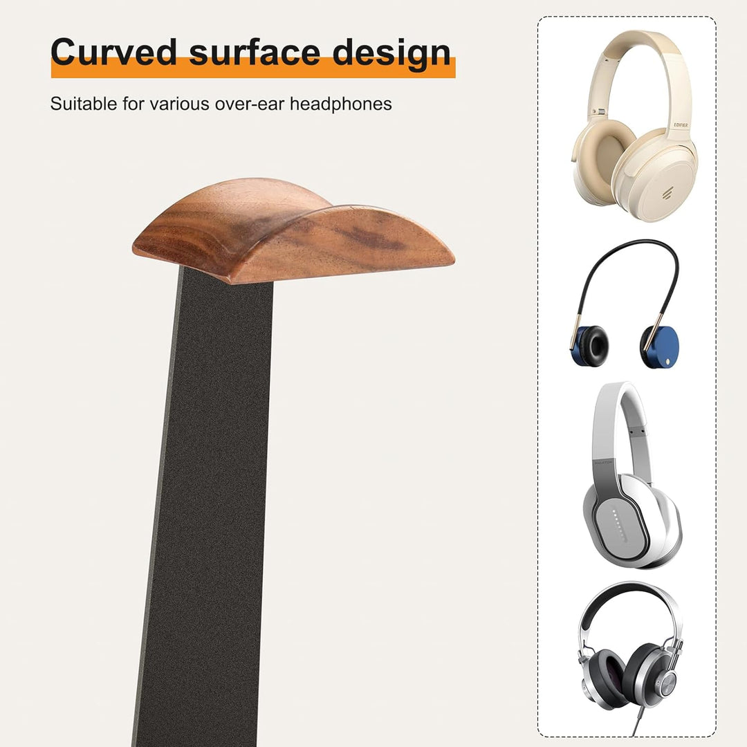 Kopfhörer und Controller Ständer aus Walnussholz, Kopfhörer Halterung Halter aus Holz, Headset Ständ