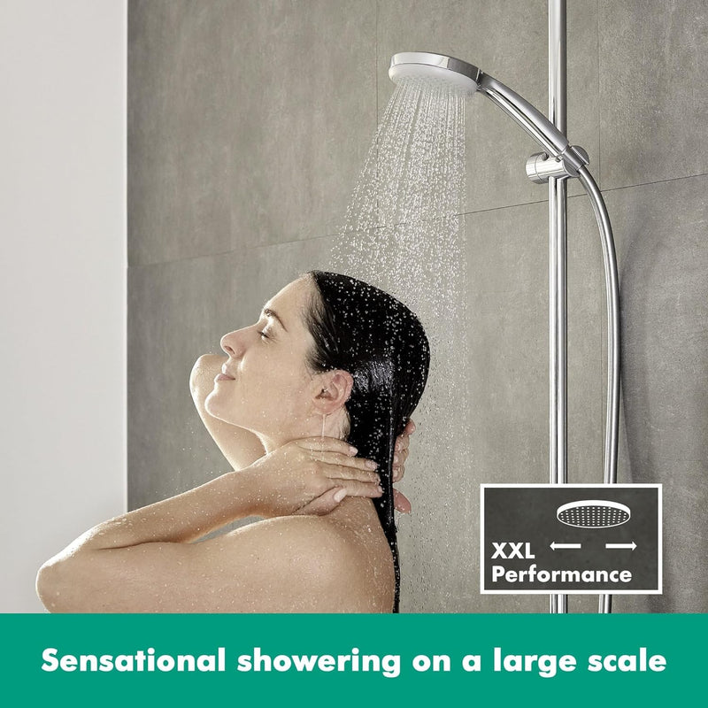 hansgrohe Duschkopf Croma 100, Duschbrause 1 Strahlart, Antikalk-Funktion, Chrom, 1 Strahlart